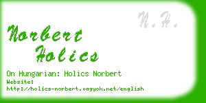 norbert holics business card